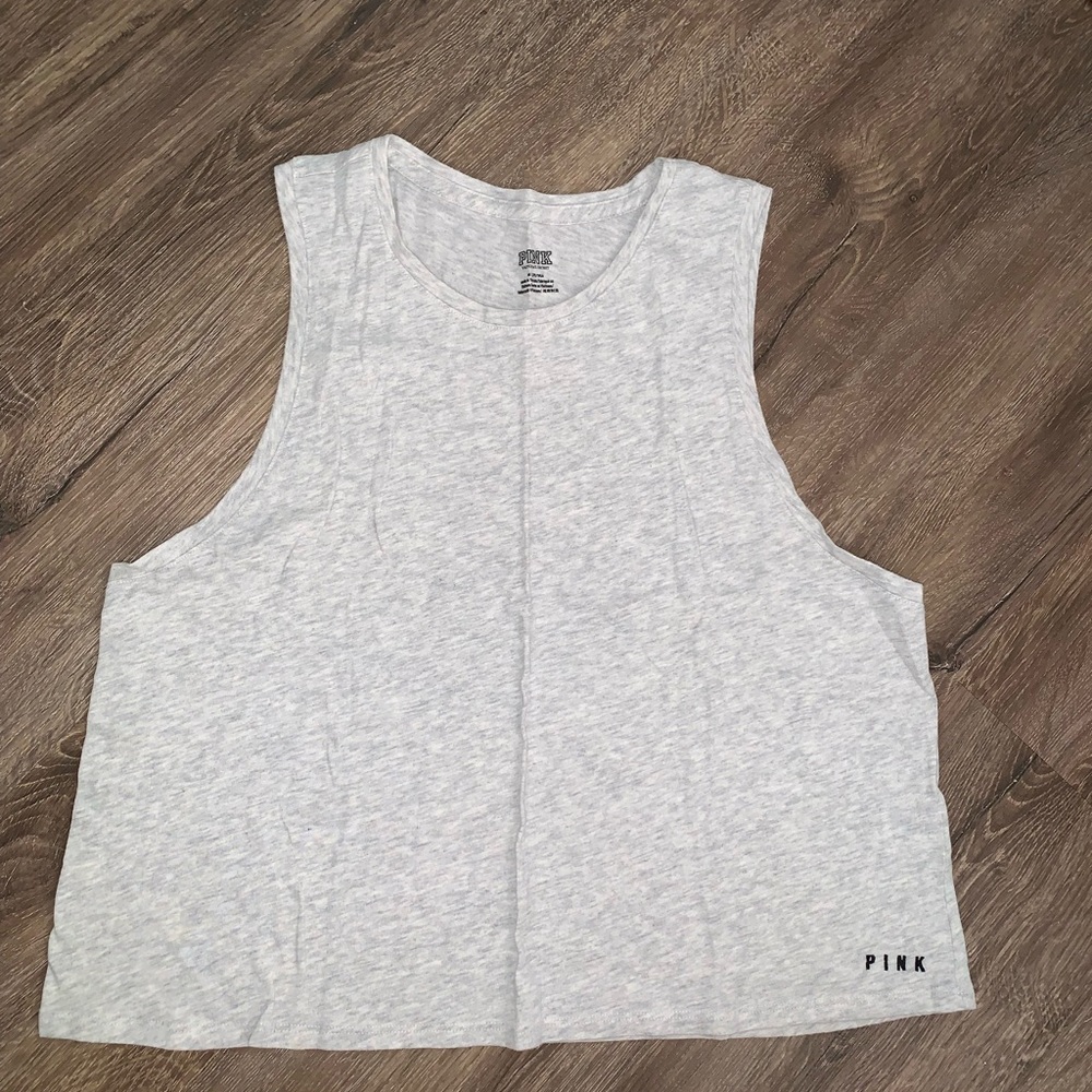 PINK cropped muscle tank